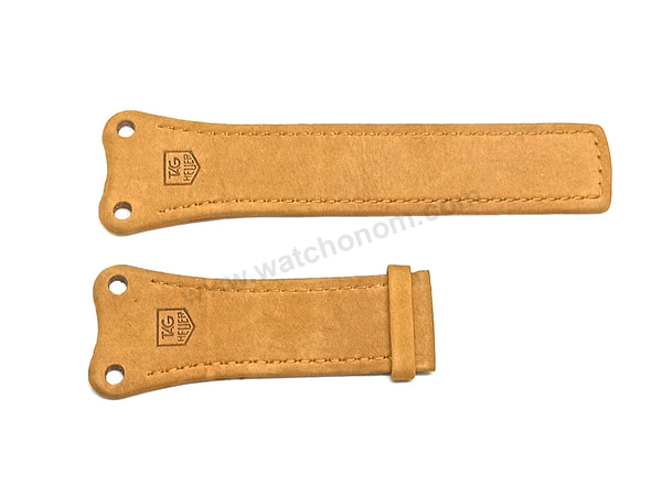 Fits/For Tag Heuer West Mclaren Mercedes - 30mm Light Brown Suede Leather Replacement Watch Band Strap