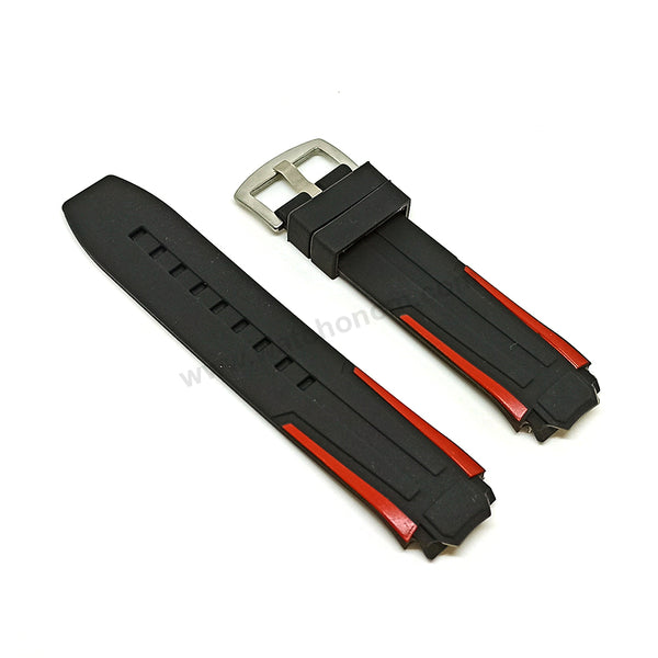 Fits/For Tissot T-Race Cycling T1114172744100 - 19mm Black Silicone Replacement Watch Band Strap