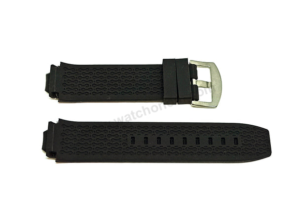Fits/For Tissot T-Race Cycling T1114172744100 - 19mm Black Silicone Replacement Watch Band Strap