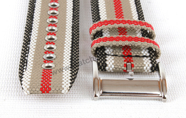 Fits/For Burberry Endurance BU7600 , BU7601 , BU7680 - 22mm Fabric Canvas Leather Watch Band Strap Belt