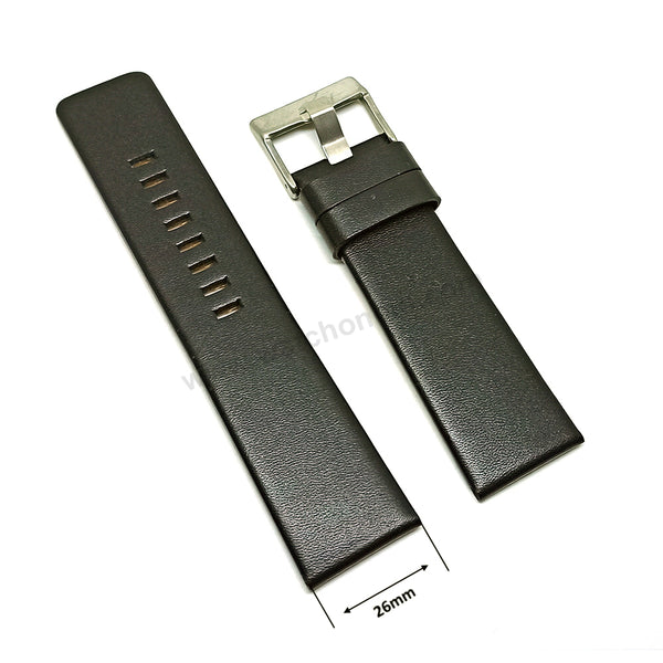 Fits/For Diesel DZ4257 F-Stop - 26mm Black Genuine Leather Replacement Watch Strap Band Belt