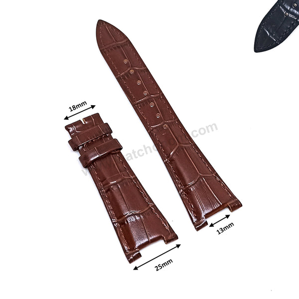 Compatible with Patek Philippe Nautilus 5726A , 5712G , 5712GR , 5712GA , 5980R - 25mm Black , Brown Genuine Leather Replacement Watch Strap Band