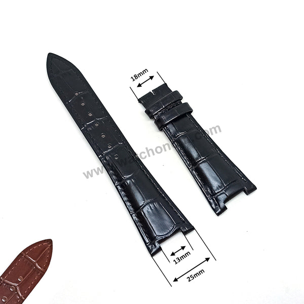 Compatible with Patek Philippe Nautilus 5726A , 5712G , 5712GR , 5712GA , 5980R - 25mm Black , Brown Genuine Leather Replacement Watch Strap Band