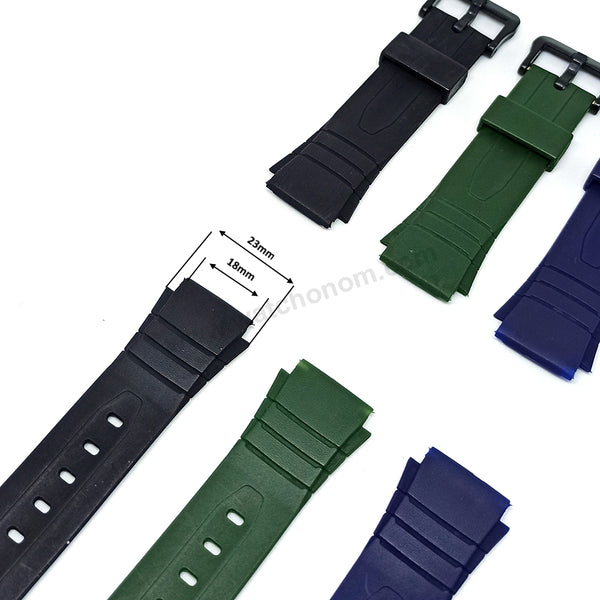 Fits/For Casio F-200 , F-200W - 18mm Navy/Blue Rubber Silicone Watch Band Strap Belt
