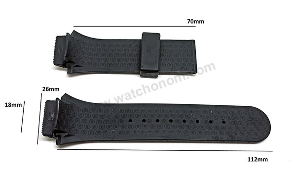 Fits/For Cerruti 1881 68311 - 18mm Black Rubber/Silicone Replacement Watch Strap Band