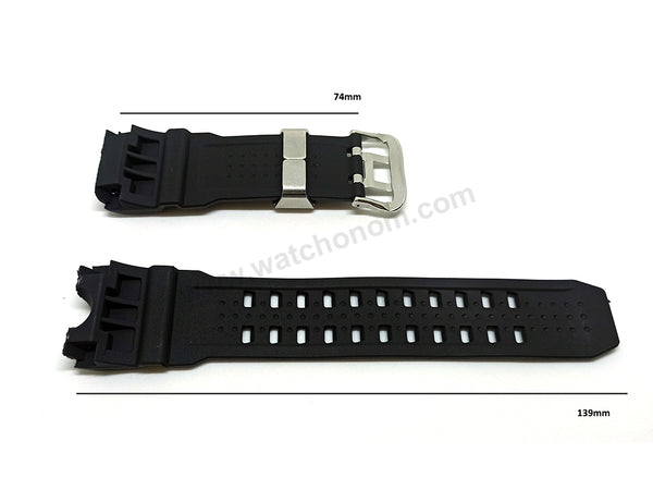 Fits/For Casio G-Shock GWG-1000 , GWG-1000GB Master of G - Black Rubber Replacement Watch Strap Band Belt