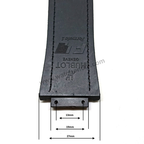 19mm Black Rubber Red Stitch Replacement Watch Band Strap WITH BUCKLE Compatible Hublot King Power F1 Formula 48mm