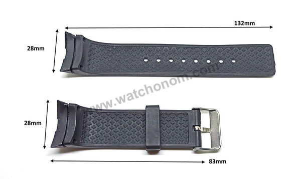 28mm Black Rubber Silicone Replacement Watch Band Strap Compatible with Nautica A34005G , N13519G , N13523G , N13533G , A15649G , N15649G , N16533G