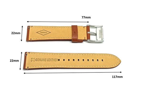 Fossil BQ2159 , BQ2315 , BQ2404 , LE1067 , FS5640 , FS5703 - Compatible with 22mm Genuine Leather Repalcement Watch Band Strap