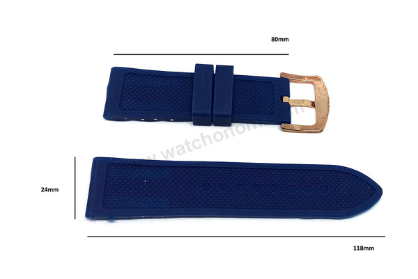Fits/For Guess Oasis W0366G4 , W0366G2 - 23.5mm Blue Rubber Silicone Replacement Watch Band Strap Belt