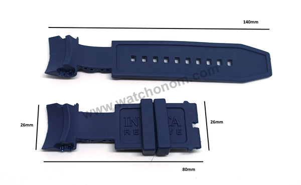 Fits/For Invicta Zeus Bolt Reserve 14403 , 14405 , 19768 - Blue/Navy Rubber Replacement Watch Strap Band Belt