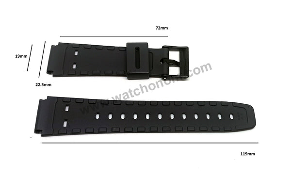 Original Casio CPW-300 , CPW-310 , CBX-600 , CBX-610 , MWA-10 , MWB-10 - Watch Band Strap - 19mm Black Rubber Rare