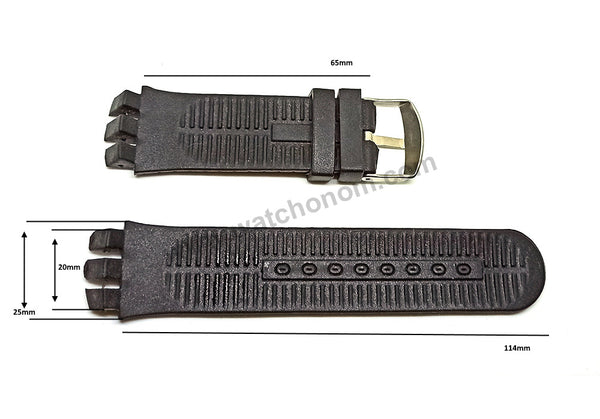 Fits/For Swatch Irony New Big YTS400 , YTS401 , YTS402 , YTS403 , YTS409 , YTS713 , YTB400 - 20mm Black Silicone Rubber Replacement Watch Strap Band Belt