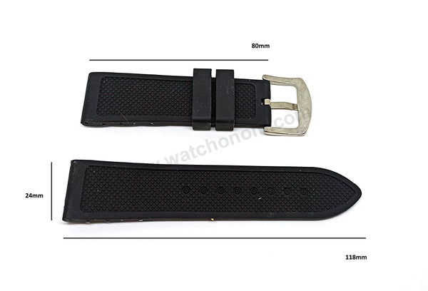 Fits/For Guess Oasis W0032G7 , W0366G1- 23.5mm Black Rubber Silicone Replacement Watch Band Strap Belt