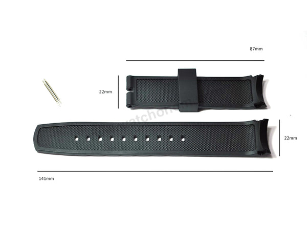 2x SETS Black Rubber Watch Bands Straps Belts Fits with Casio Edifice EF-550 , EF-550D , EF-550RBSP