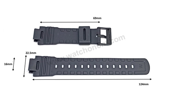 Genuine Casio MQW-100M , MRA-12W , NL-04 - 16mm Black Rubber Replacement Watch Band Strap Original Nos
