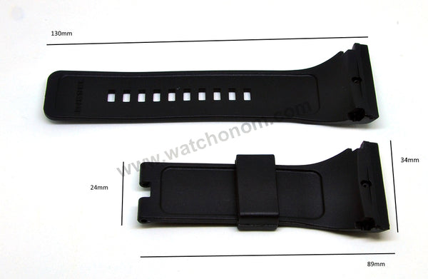 Diesel DZ4165 , DZ4183 , DZ4184 , DZ4188 , DZ4196 Compatible with - 34mm Black Rubber Watch Strap Band