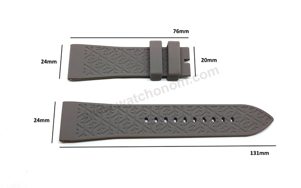 Fits/For Emporio Armani AR0336 , AR4238 - 24mm Gray Rubber Silicone Replacement Watch Band Strap Belt