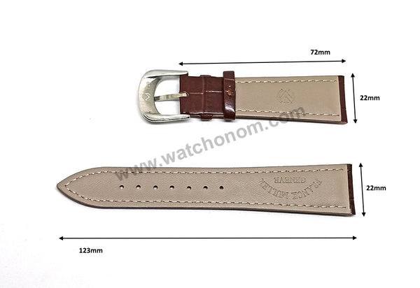 22mm Black , Brown Genuine Leather Watch Band Strap Compatible For Franck Muller