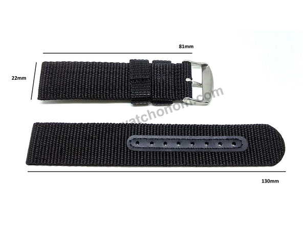 Seiko 5 - 7T94-0BL0 - SNN231P2 - Fits with 22mm Black Nylon Knit Replacement Watch Band Strap