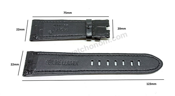 Fits/For MontBlanc Timewalker - 22mm Black , Blue , Brown Replacement Genuine Leather Watch Band Strap