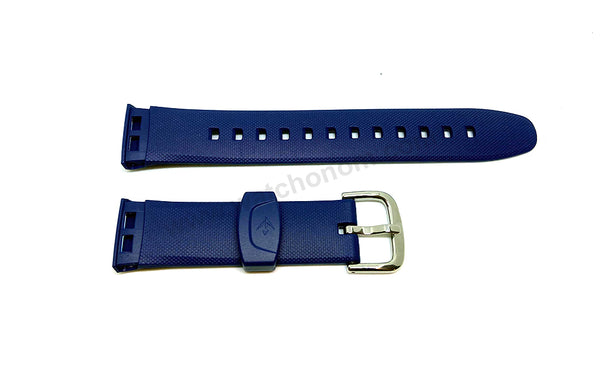 Authentic Casio EDB-120 E-Data Bank - Navy Blue Replacement Rubber 10124356 Watch Band Strap Belt