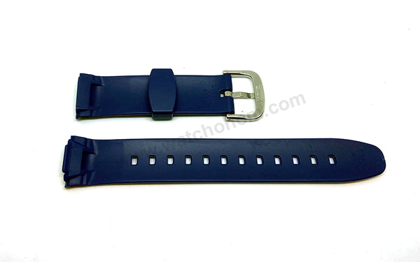 Authentic Casio EDB-120 E-Data Bank - Navy Blue Replacement Rubber 10124356 Watch Band Strap Belt