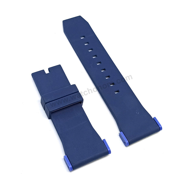 Fits/ For Puma Ultrasize PU103461005 , PU103461021 , PU103911009 , PU103981006 - 28mm Blue Rubber Replacement Watch Band Strap (with blue lug parts)