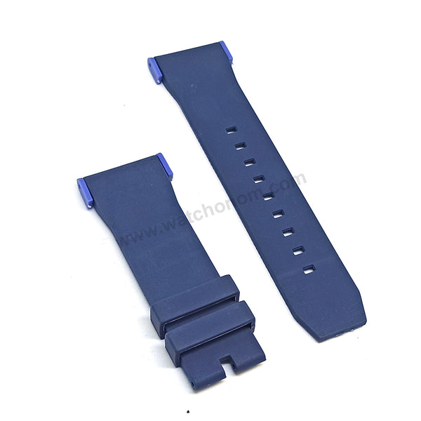 Fits/ For Puma Ultrasize PU103461005 , PU103461021 , PU103911009 , PU103981006 - 28mm Blue Rubber Replacement Watch Band Strap (with blue lug parts)