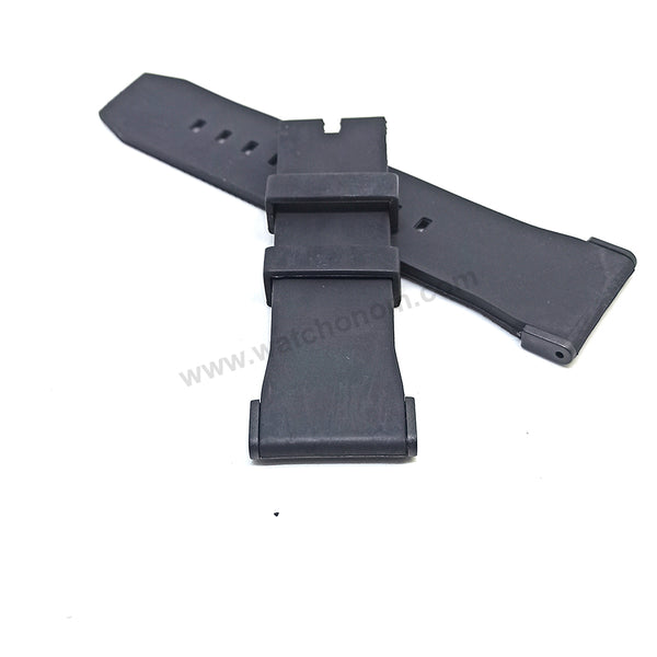 Fits/ For Puma Ultrasize PU102941001 , PU102941005 , PU102941006 , PU102941007 - 28mm Black Rubber Replacement Watch Band Strap (with black lug parts)