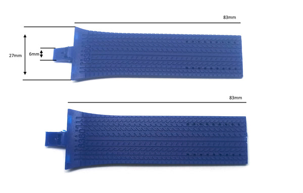 Porsche Design Flat Six P6360 27mm BLUE Rubber Watch Band-Strap 6360