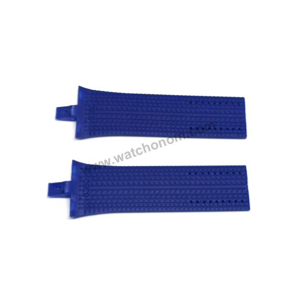 Porsche Design Flat Six P6360 27mm BLUE Rubber Watch Band-Strap 6360
