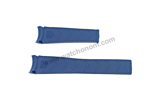 Fits/For TAG Heuer Aquaracer 300M Calibre 5 WAY201B - 22mm Blue Rubber / Silicone Curved end Replacement Watch Band Strap Belt