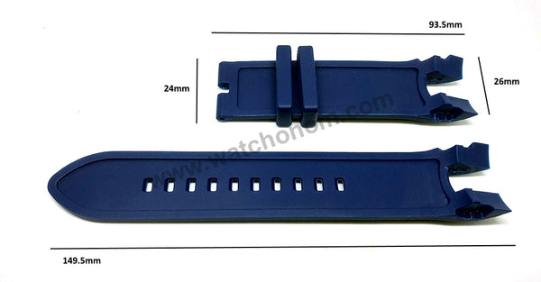Fits/ For Invicta Pro Diver 17809 , 17810 , 18028 - 26mm Blue Rubber Replacement Watch Band Strap