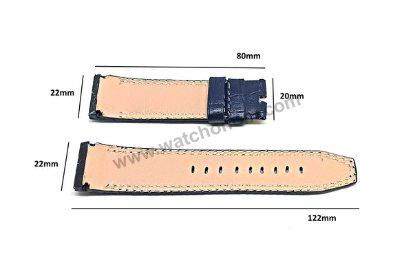 Seiko Velatura 5D88-0AF0 - SRX010P1 Compatible for Handmade 22mm Blue Leather Replacement Watch Band Strap