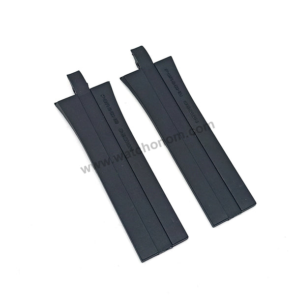 Porsche Design Flat Six P6360 27mm Black Rubber Watch Band-Strap 6360