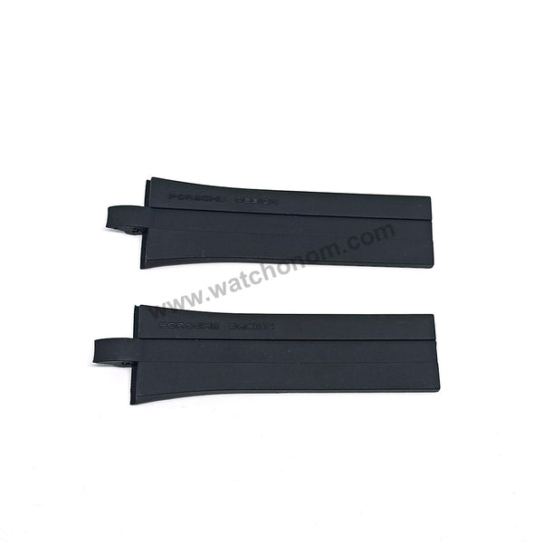 Porsche Design Flat Six P6360 27mm Black Rubber Watch Band-Strap 6360