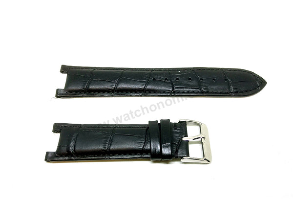 Fits/For Guess Collection 46002G , I46002G2 , I46500G1 Replacement Black Leather Watch Band Belt Strap