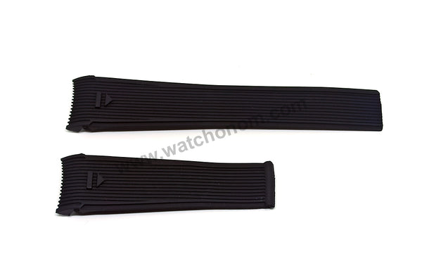 Fits/For TAG Heuer Aquaracer 300M Calibre 5 WAY101A , WAY108A - 22mm Blue Rubber / Silicone Curved end Replacement Watch Band Strap Belt