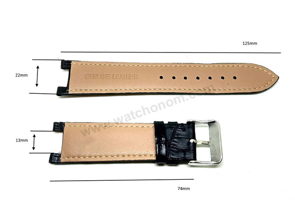 Fits/For Guess Collection 46002G , I46002G2 , I46500G1 Replacement Black Leather Watch Band Belt Strap