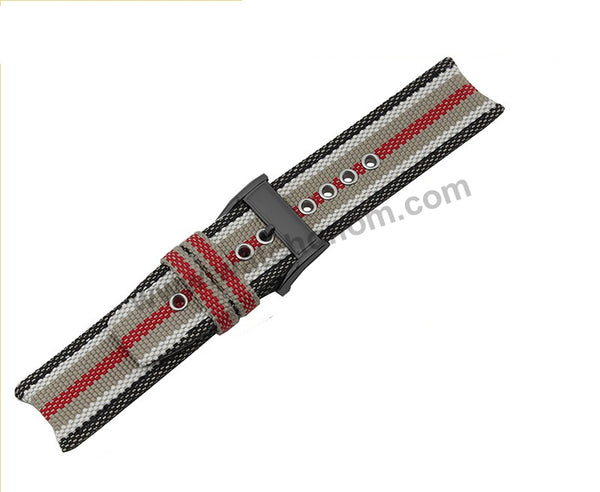Fits/For Burberry Endurance BU7600 , BU7601 , BU7680 - 22mm Fabric Canvas Leather Watch Band Strap Belt