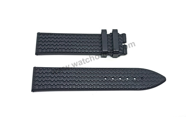 23mm Black Rubber Replacement Watch Band / Strap Compatible with Chopard Racing Classic