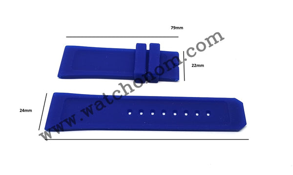 Burberry Endurance BU7711 , BU7714 - 24mm Blue Rubber Silicone Watch Band Strap