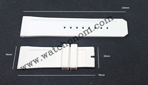 Burberry Endurance 24mm White Rubber Watch Band Strap