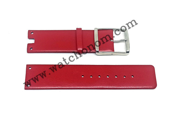 Compatible Fits/For Calvin Klein Glam CK K9423 , K94231 , K9423144 - 22mm Red Genuine Leather Replacement Watch Band Strap