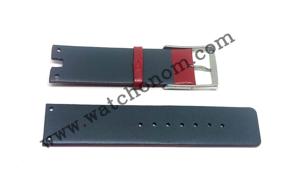 Compatible Fits/For Calvin Klein Glam CK K9423 , K94231 , K9423144 - 22mm Red Genuine Leather Replacement Watch Band Strap
