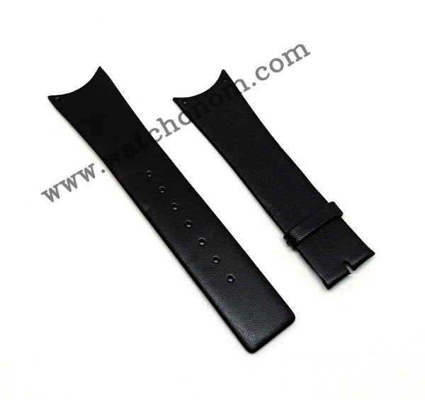 Fits/for Calvin Klein Trust CK K0H23220 , K0H232 , K0H23307 , K0H233 , K0H23907 , K0H239 - 21mm Black Genuine Leather Watch Band Strap Belt