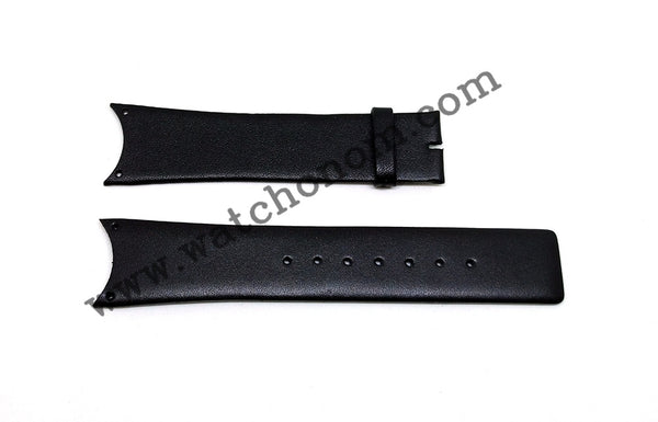 Fits/for Calvin Klein Trust CK K0H23220 , K0H232 , K0H23307 , K0H233 , K0H23907 , K0H239 - 21mm Black Genuine Leather Watch Band Strap Belt
