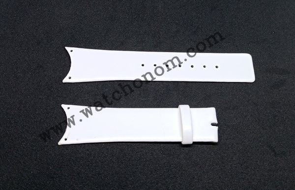 Fits/for Calvin Klein Trust CK K0H23001 , K0H230 , K0H23101 , K0H231 - 21mm White Genuine Leather Watch Band Strap Belt