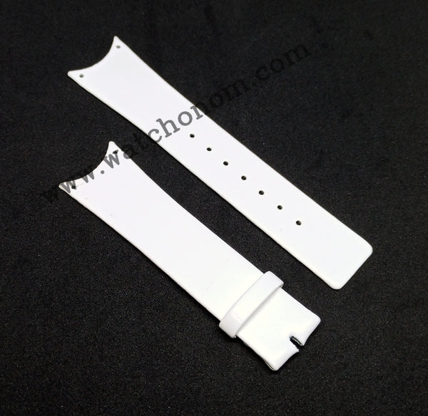 Fits/for Calvin Klein Trust CK K0H23001 , K0H230 , K0H23101 , K0H231 - 21mm White Genuine Leather Watch Band Strap Belt